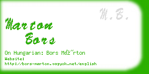 marton bors business card